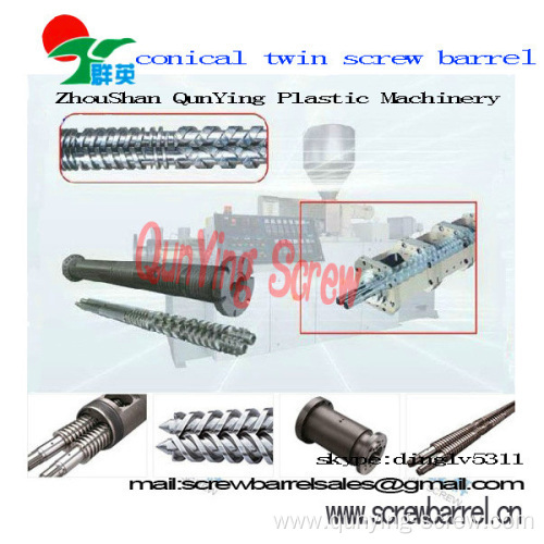 38 Crmoal Nitriding Conical Twin Screw And Barrels Twin Conical Screws And Cylinder For Pp Pvc Abs Extruder Screw Barrel 